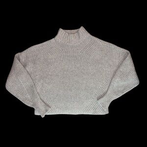 Rebecca Minkoff Chunky Knit Mock Neck Sweater in Light Grey Size Medium